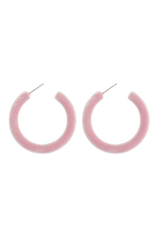 Velvet Hoop Earrings Mauve