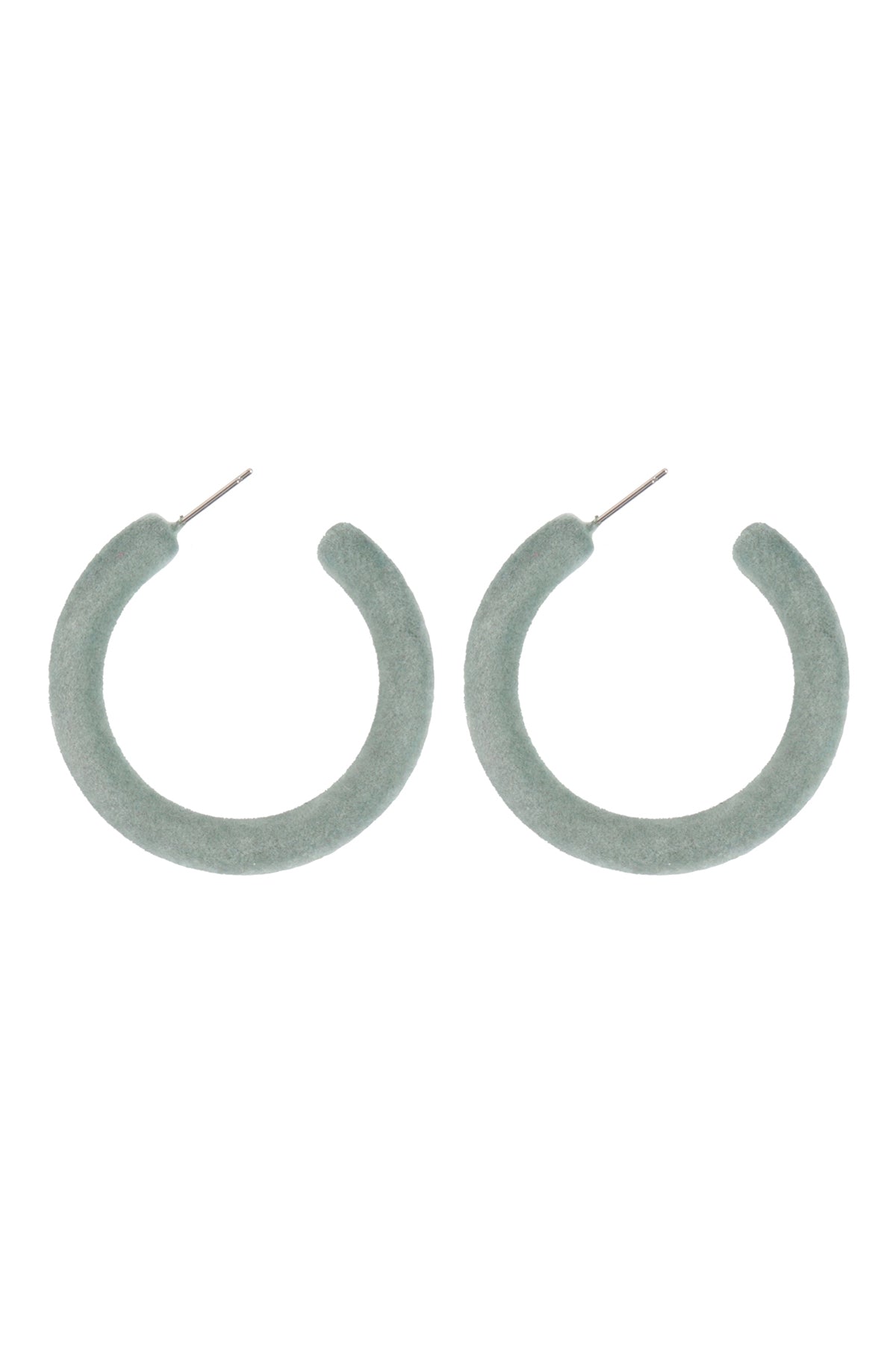 Velvet Hoop Earrings Sage