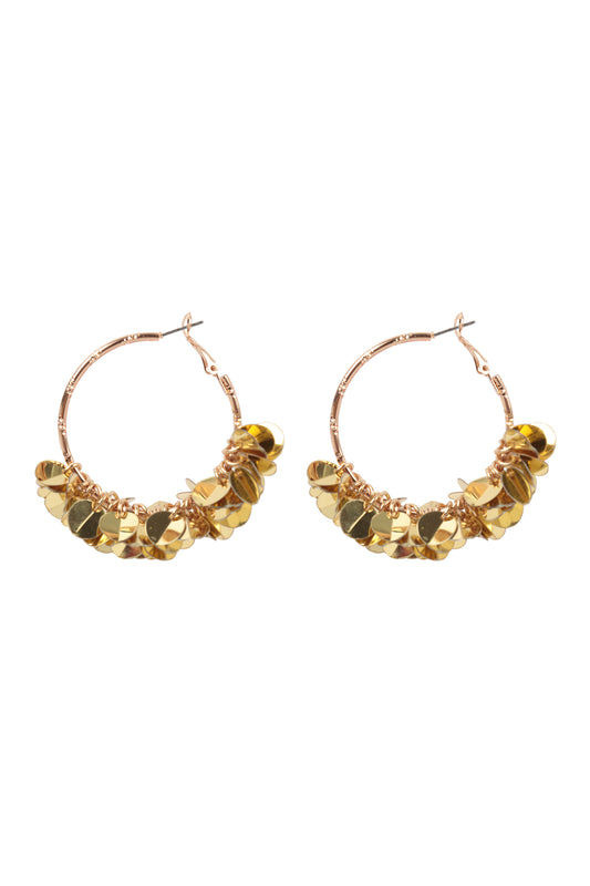 Se2uin Dangle Hoop Earrings Gold