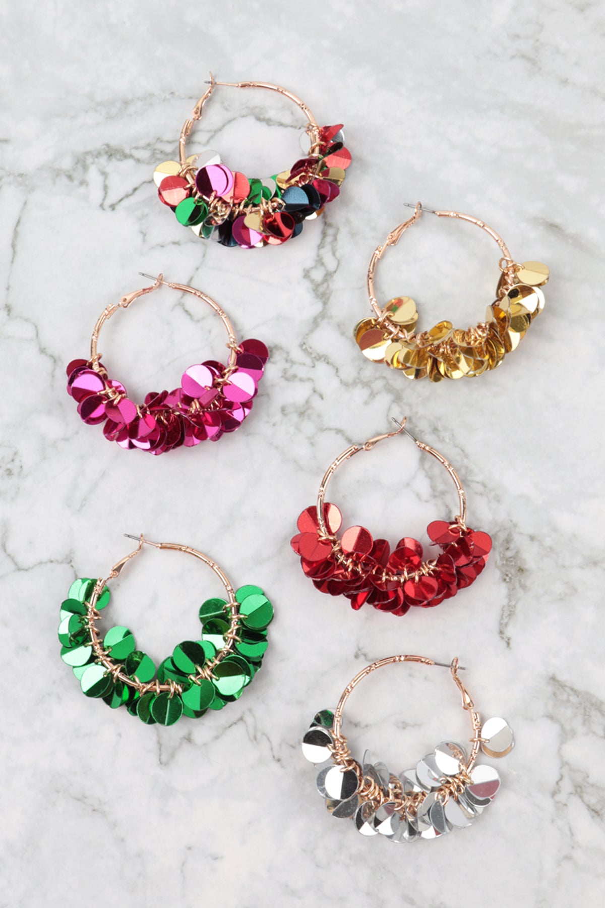Se2uin Dangle Hoop Earrings