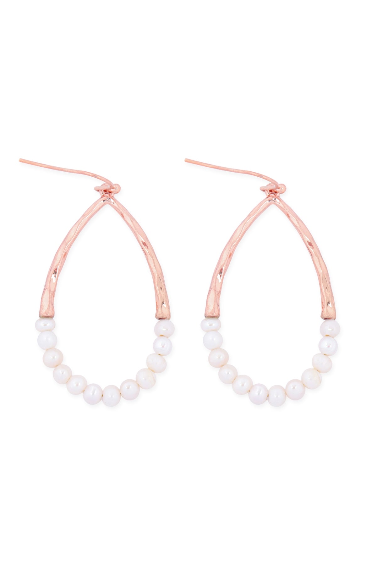 Casting W Pearl Erteardrop Cast With Pearl Bead Fish Hook Earrings
