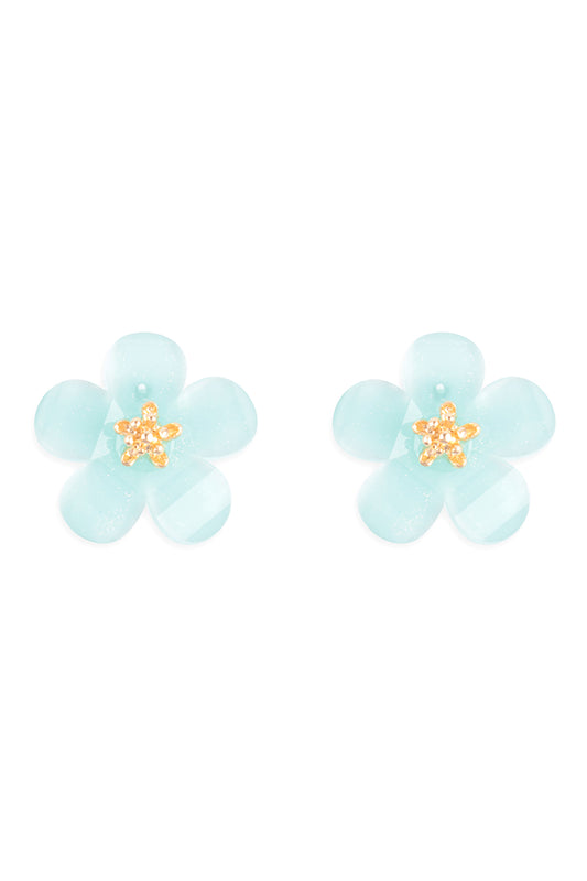 Resin Flower Stud Earrings