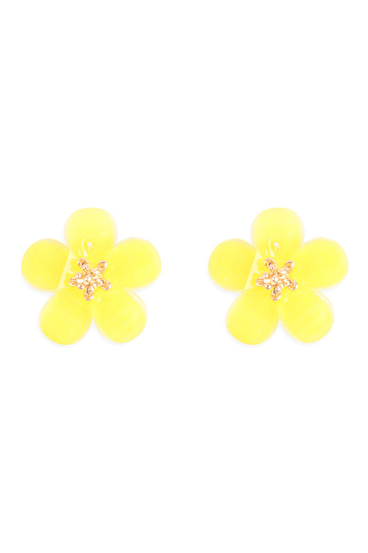 Resin Flower Stud Earrings