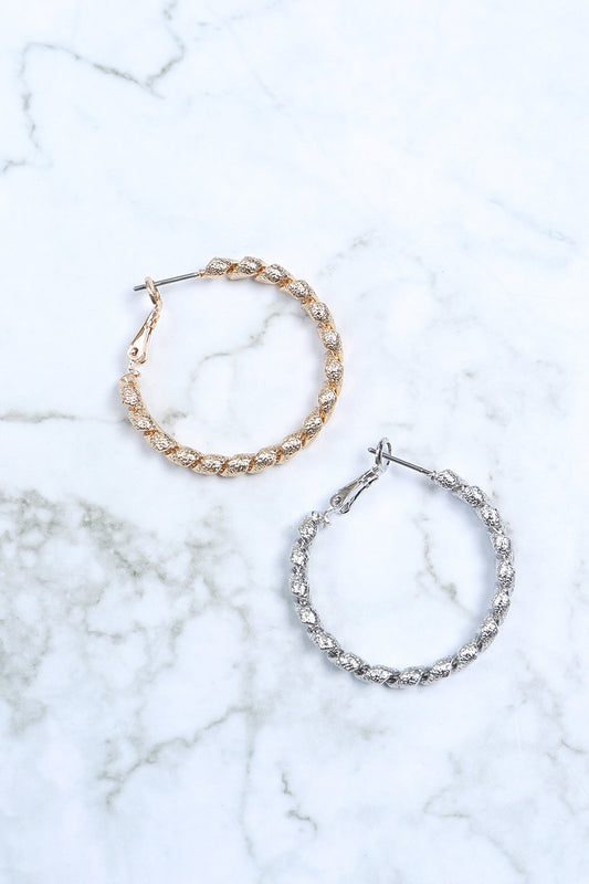 Twisted Pincatch Hoop Earrings