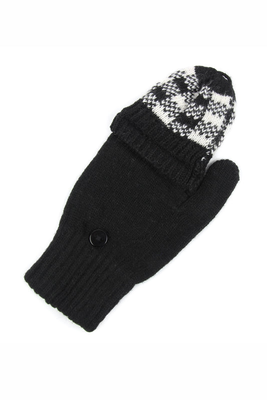 Buffalo Plaid Convertible Gloves
