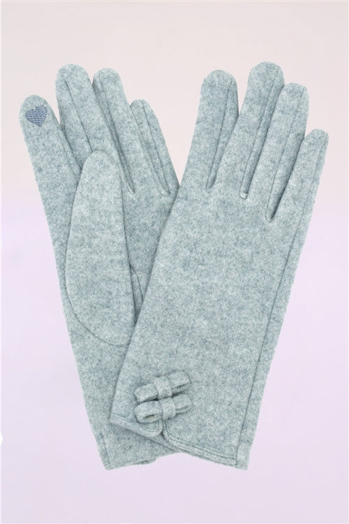 Two Mini Bows Soft Smart Touch Gloves