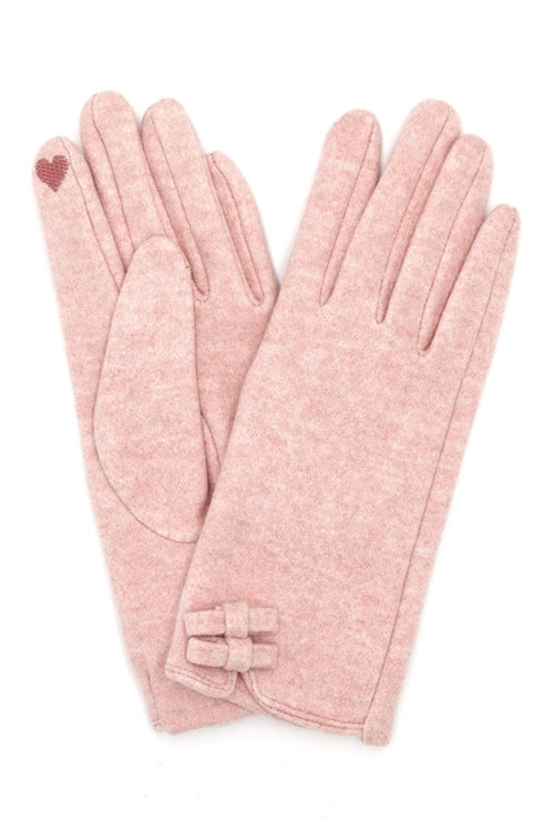 Two Mini Bows Soft Smart Touch Gloves