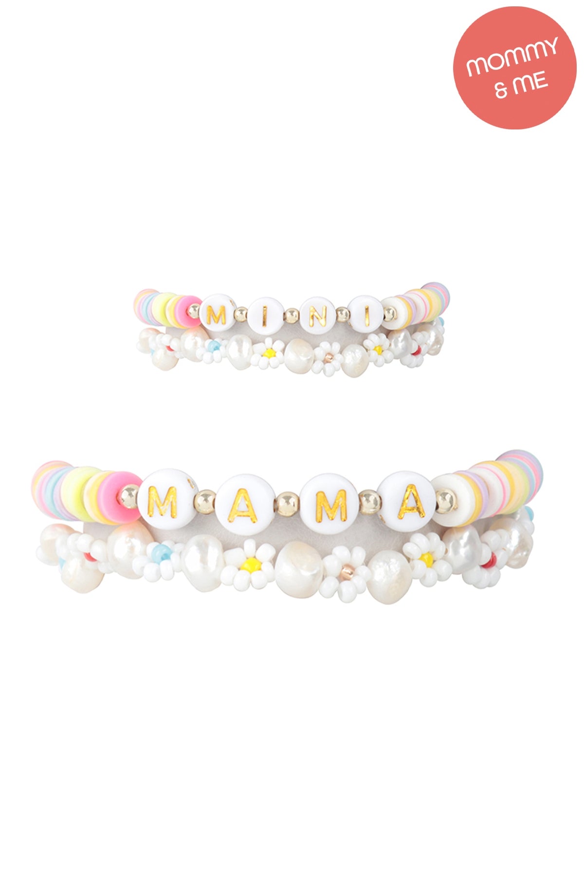 Mama & Mini Fimo Flower Bracelet Set
