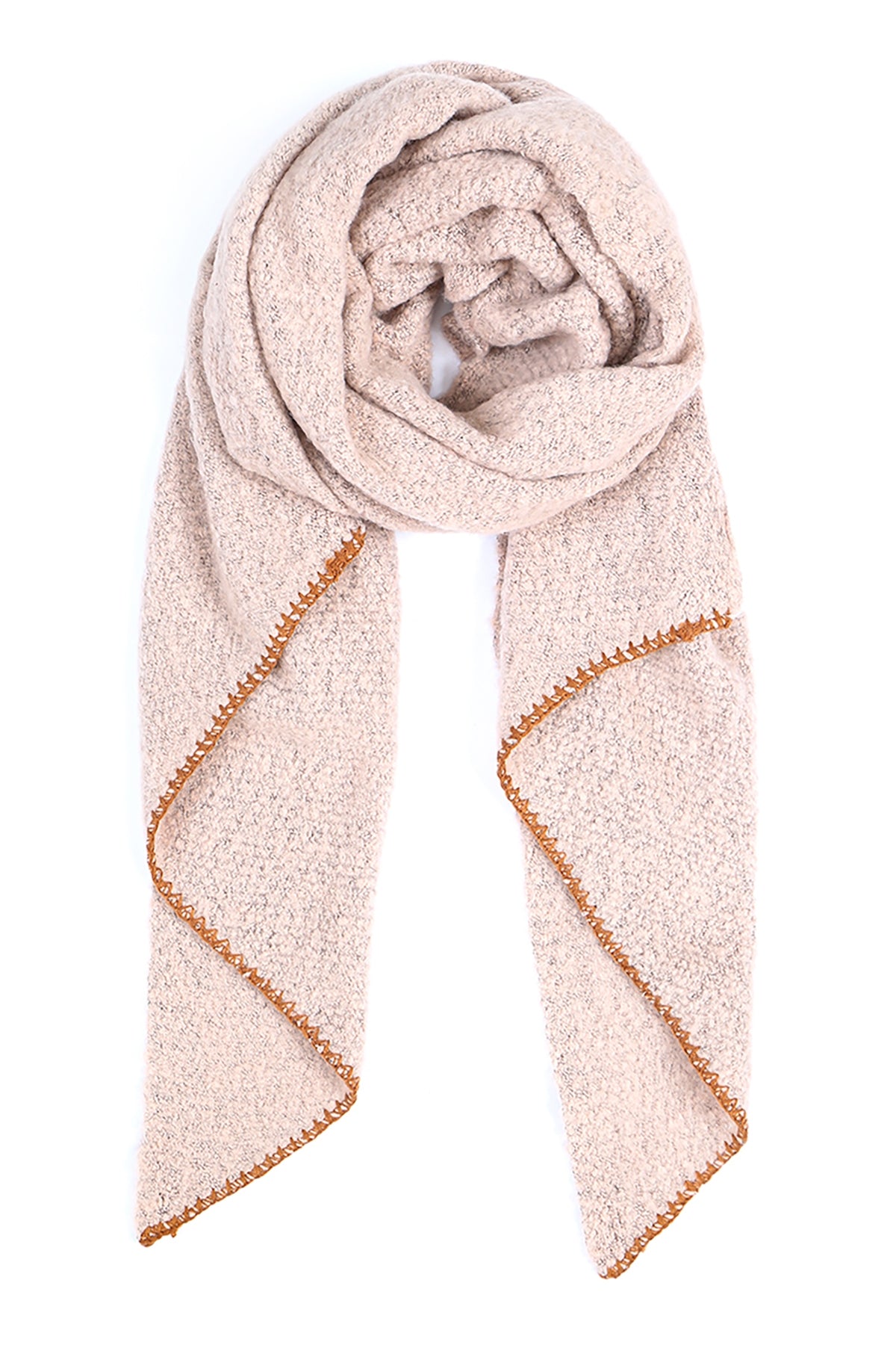 Stitch Trim Solid Oblong Scarf