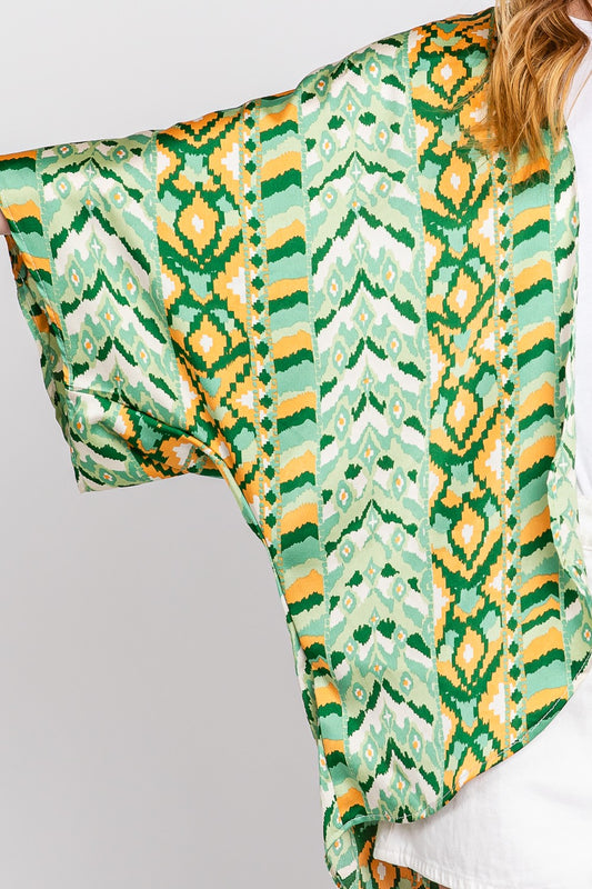 Lightweight Boho Print Sleeve Cover-up