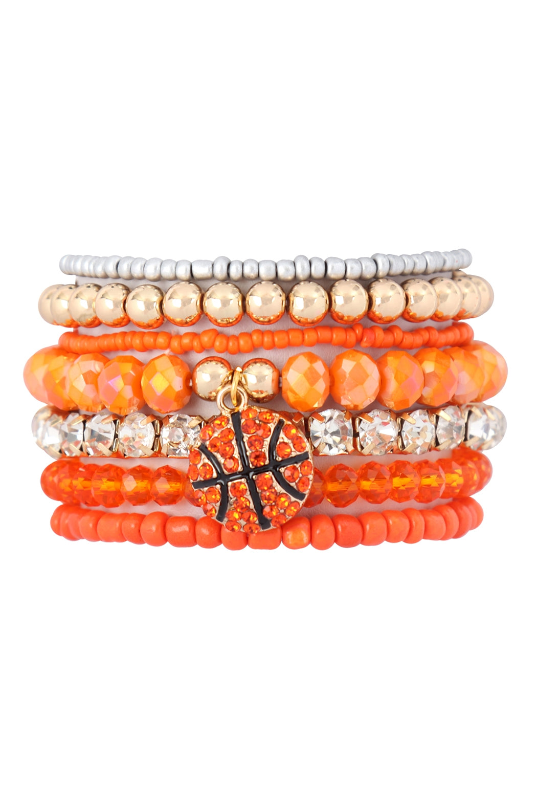 Mix Beads Charm Basketball Pendant Bracelet