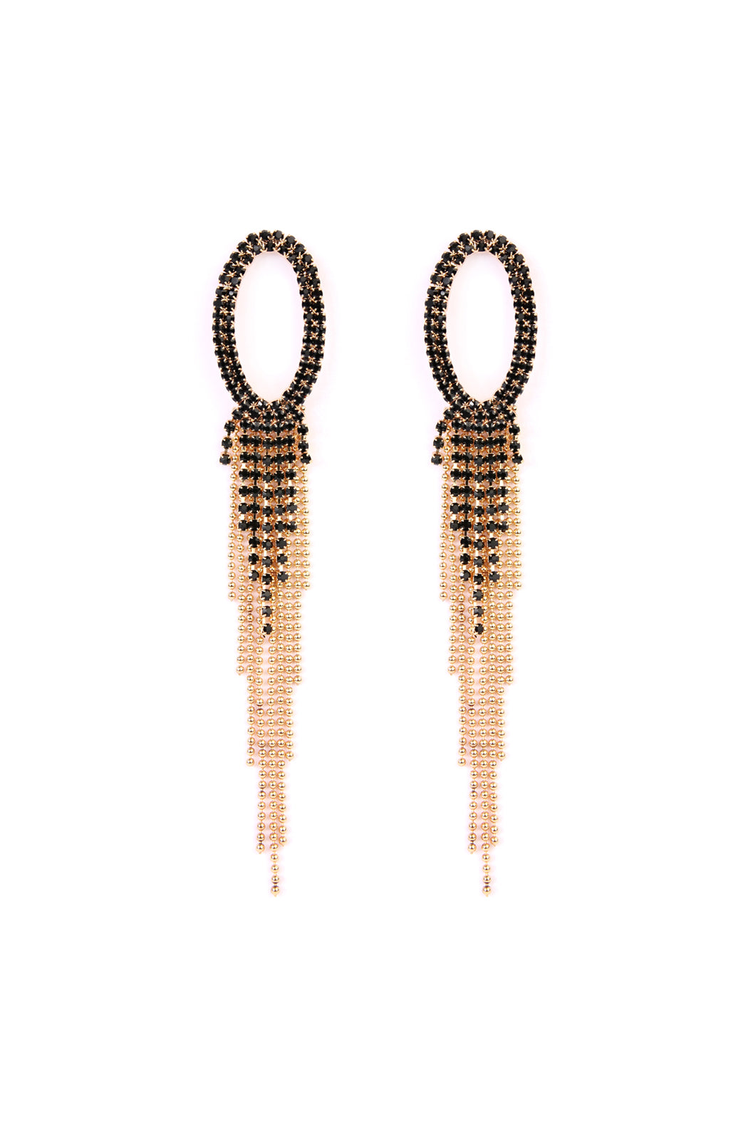 Oval Shape Tassel Earring