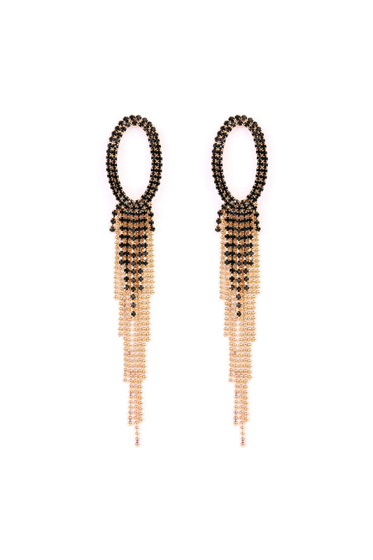 Oval Shape Tassel Earring