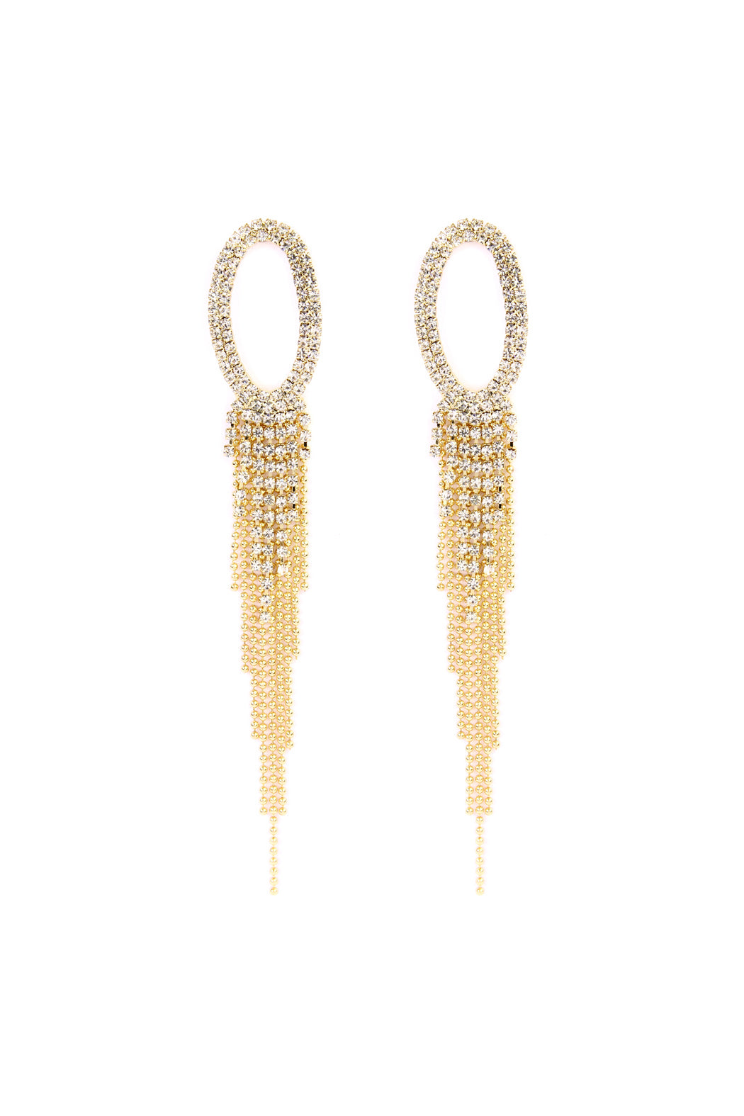 Oval Shape Tassel Earring
