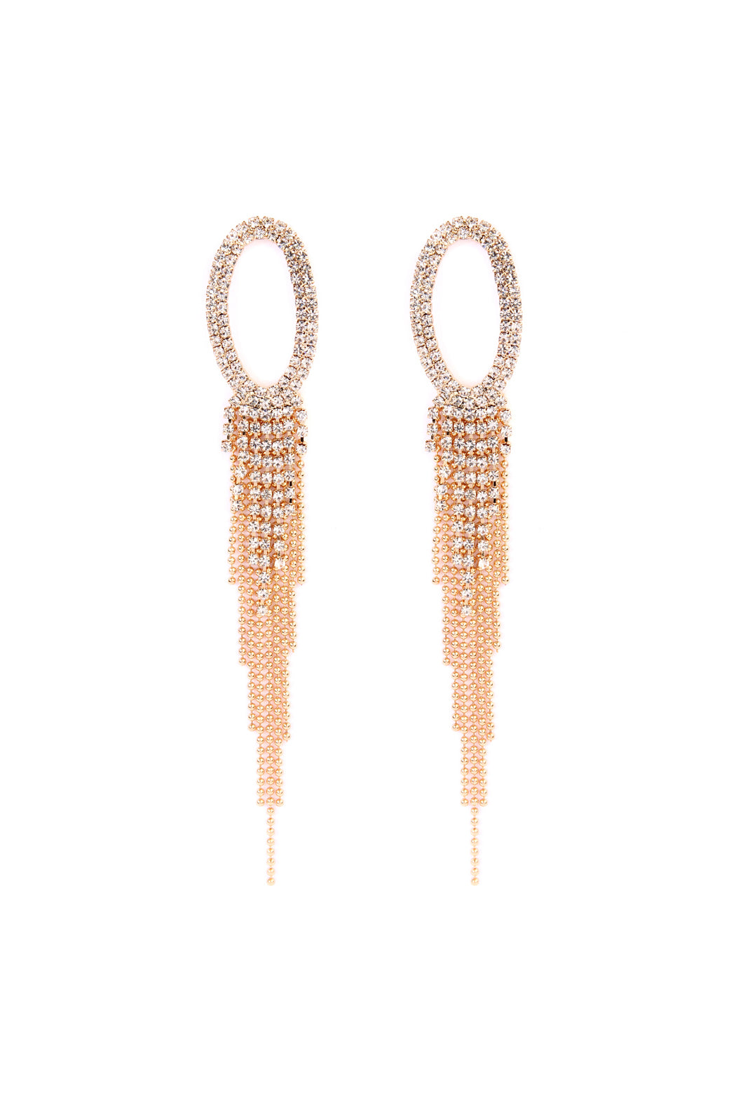 Oval Shape Tassel Earring / 1PAIR