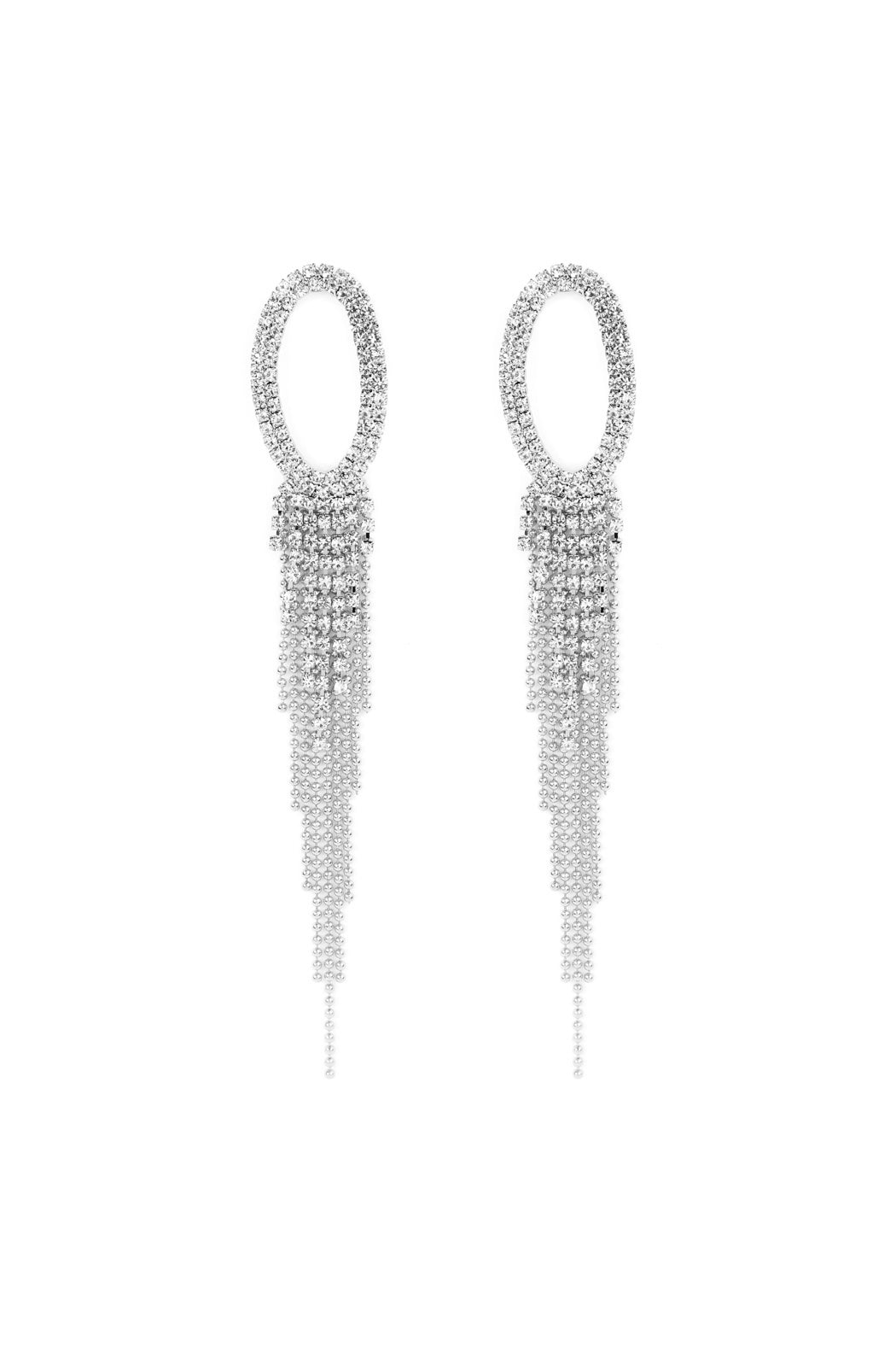 Oval Shape Tassel Earring