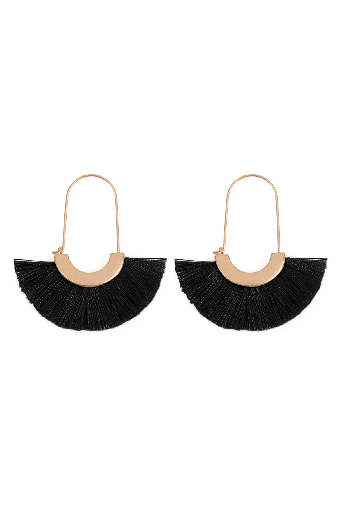 Mint Fan Shape Drop Hoop Earrings