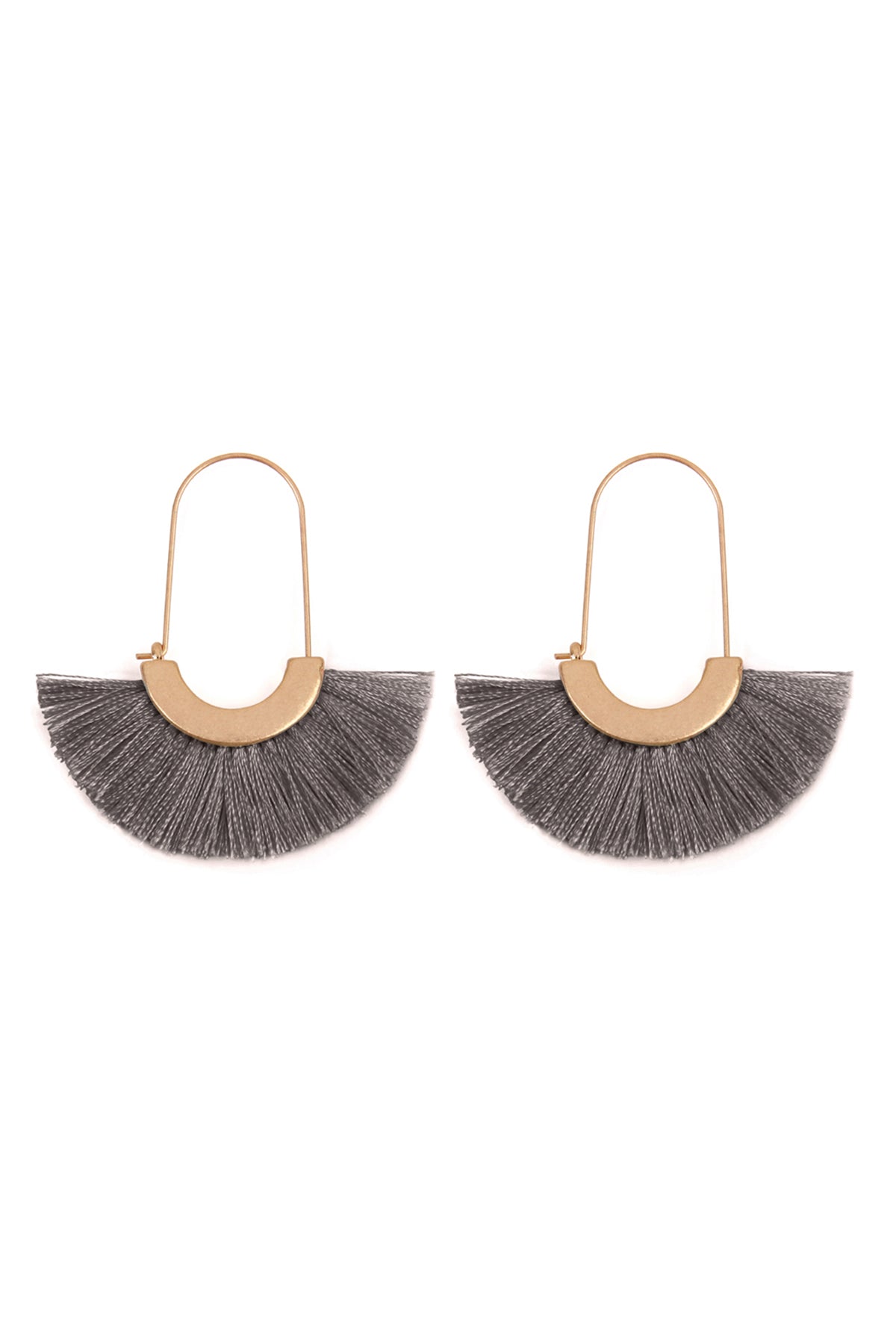 Mint Fan Shape Drop Hoop Earrings / 1PAIR
