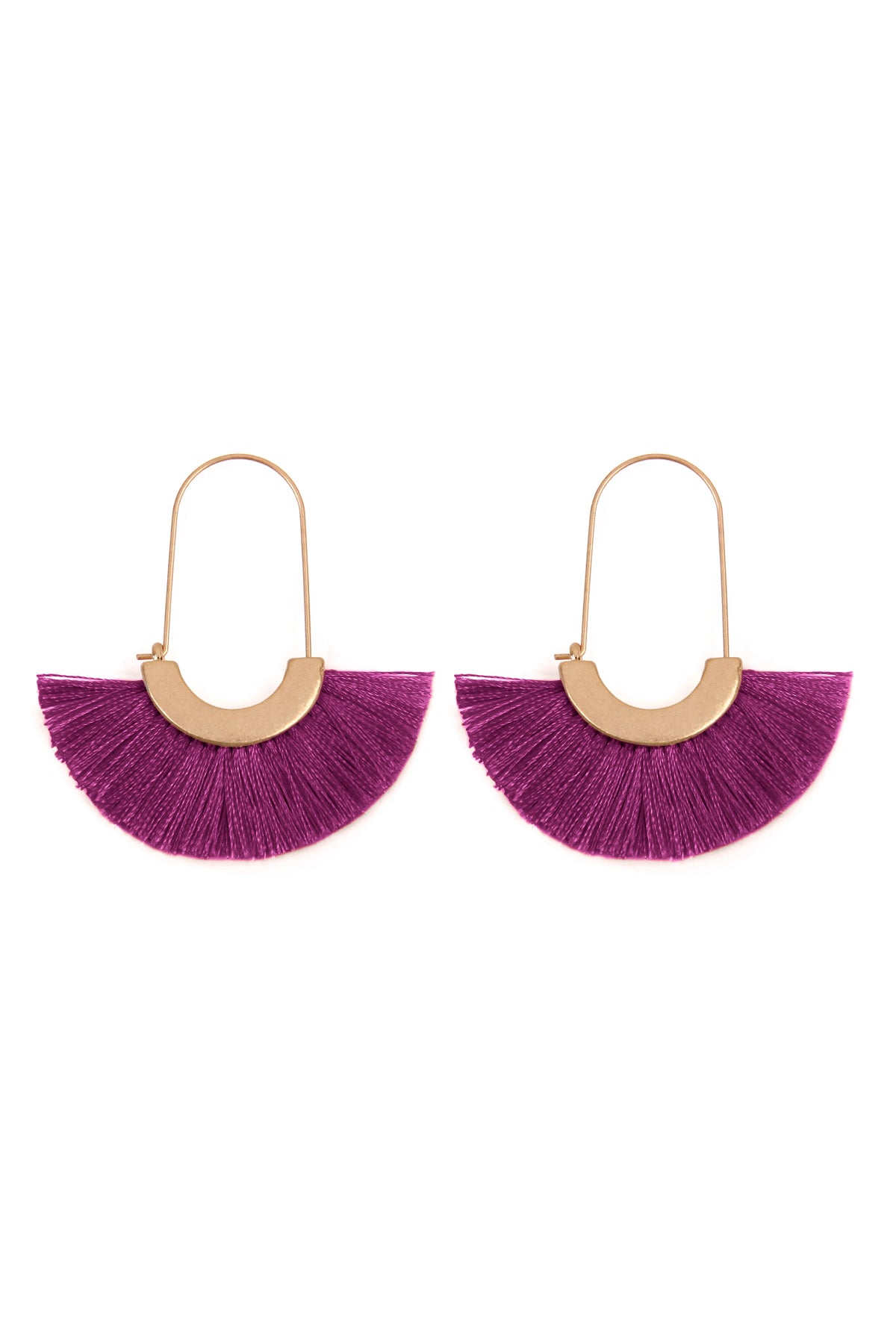 Mint Fan Shape Drop Hoop Earrings