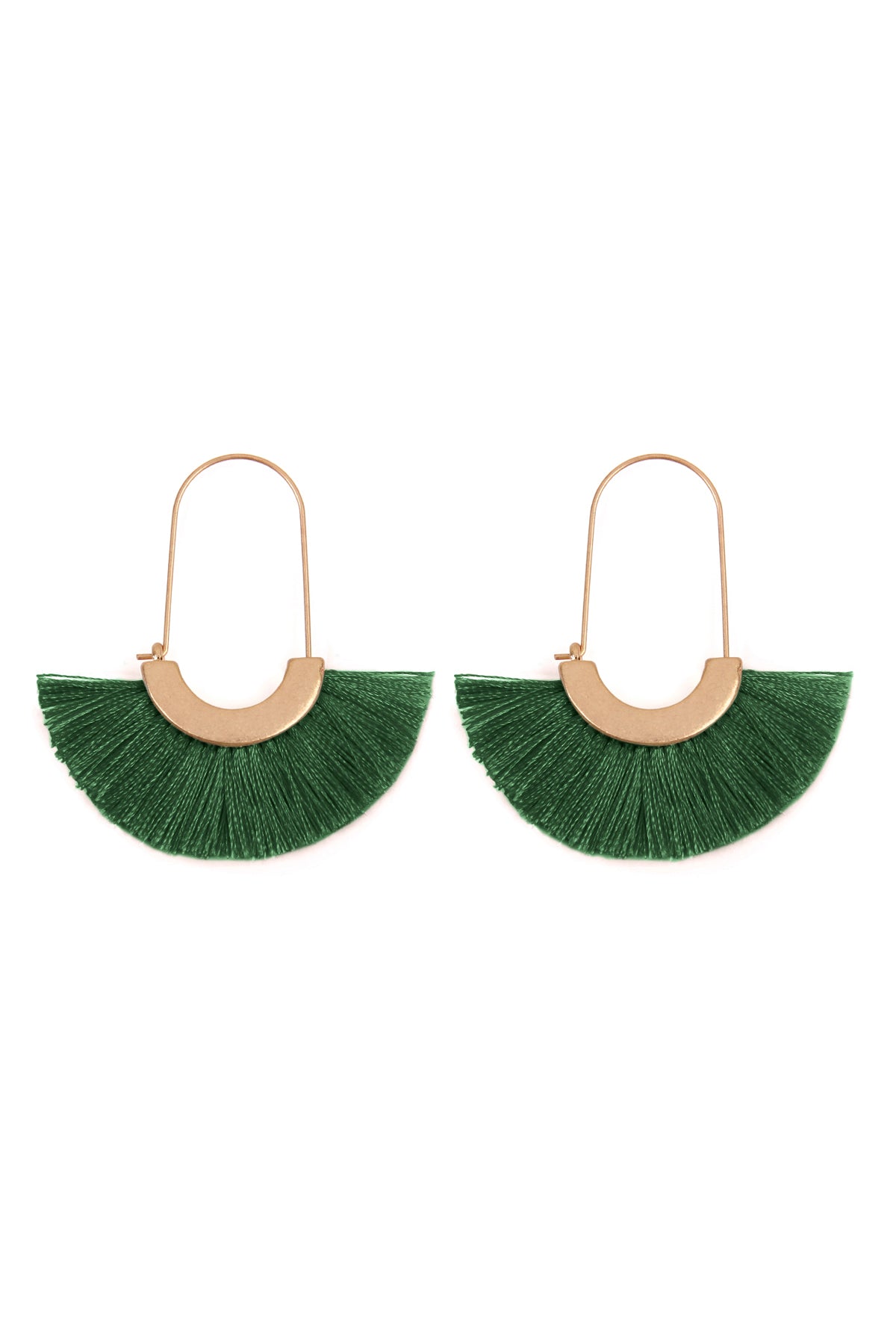 Mint Fan Shape Drop Hoop Earrings