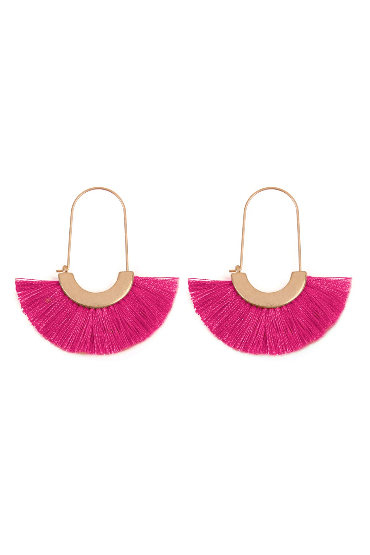 Mint Fan Shape Drop Hoop Earrings