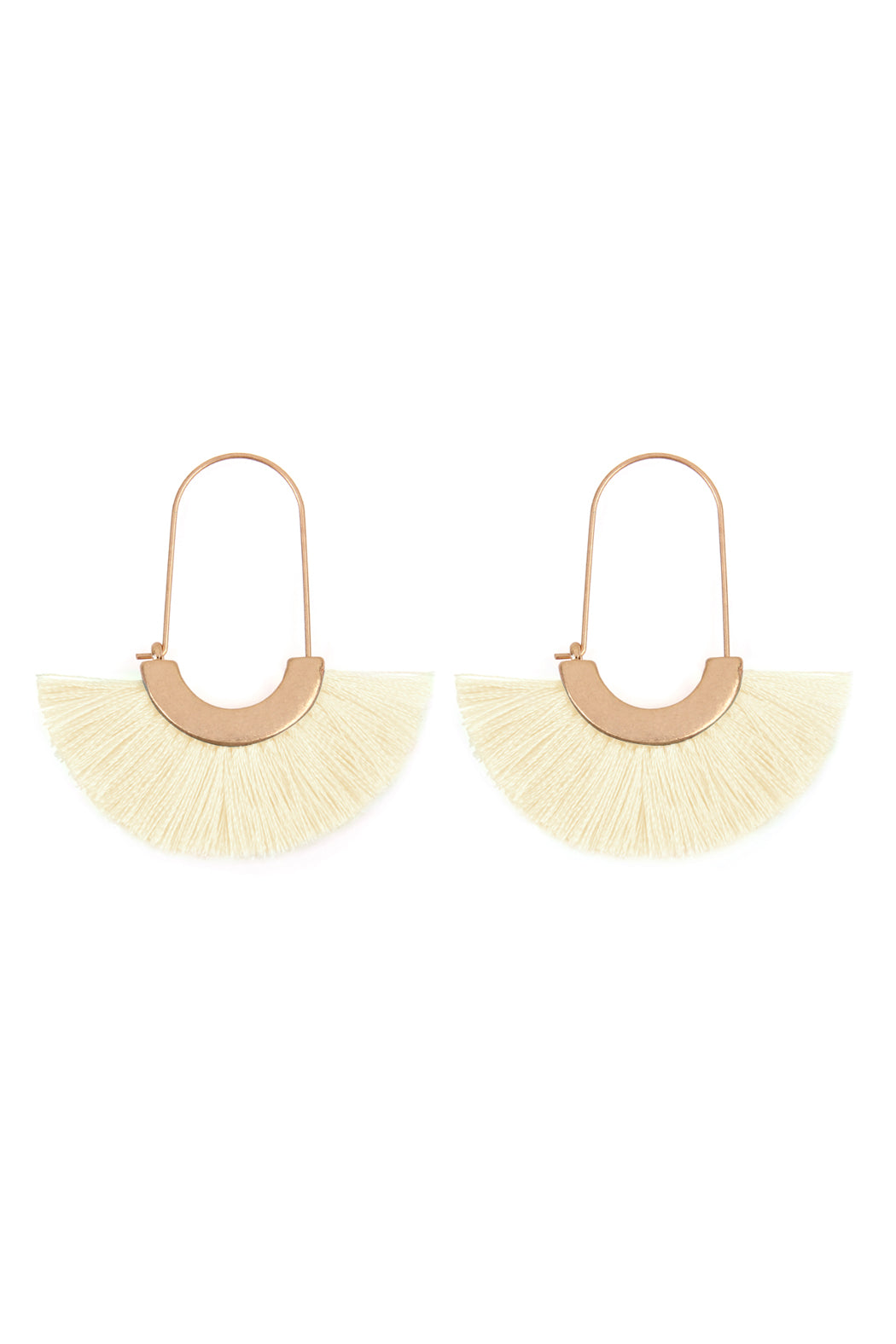 Mint Fan Shape Drop Hoop Earrings / 1PAIR