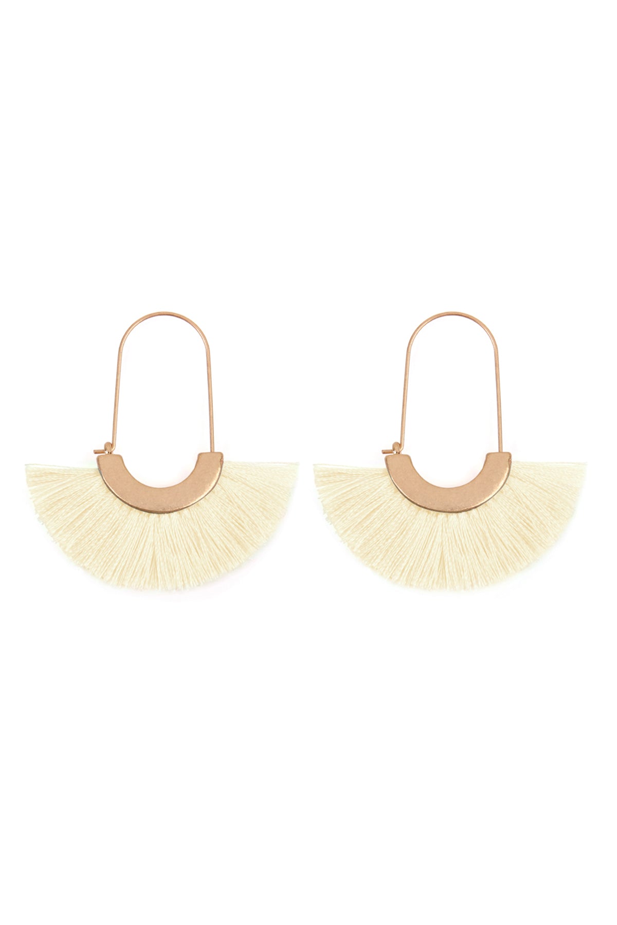 Mint Fan Shape Drop Hoop Earrings
