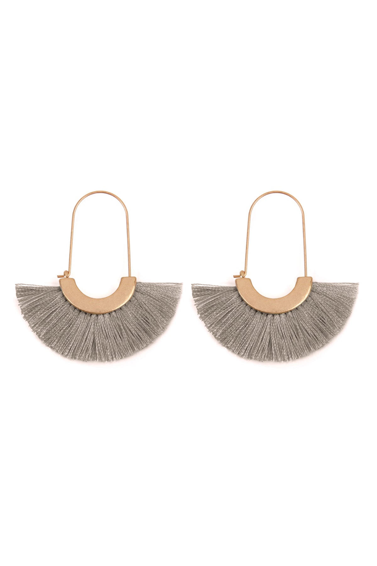 Mint Fan Shape Drop Hoop Earrings