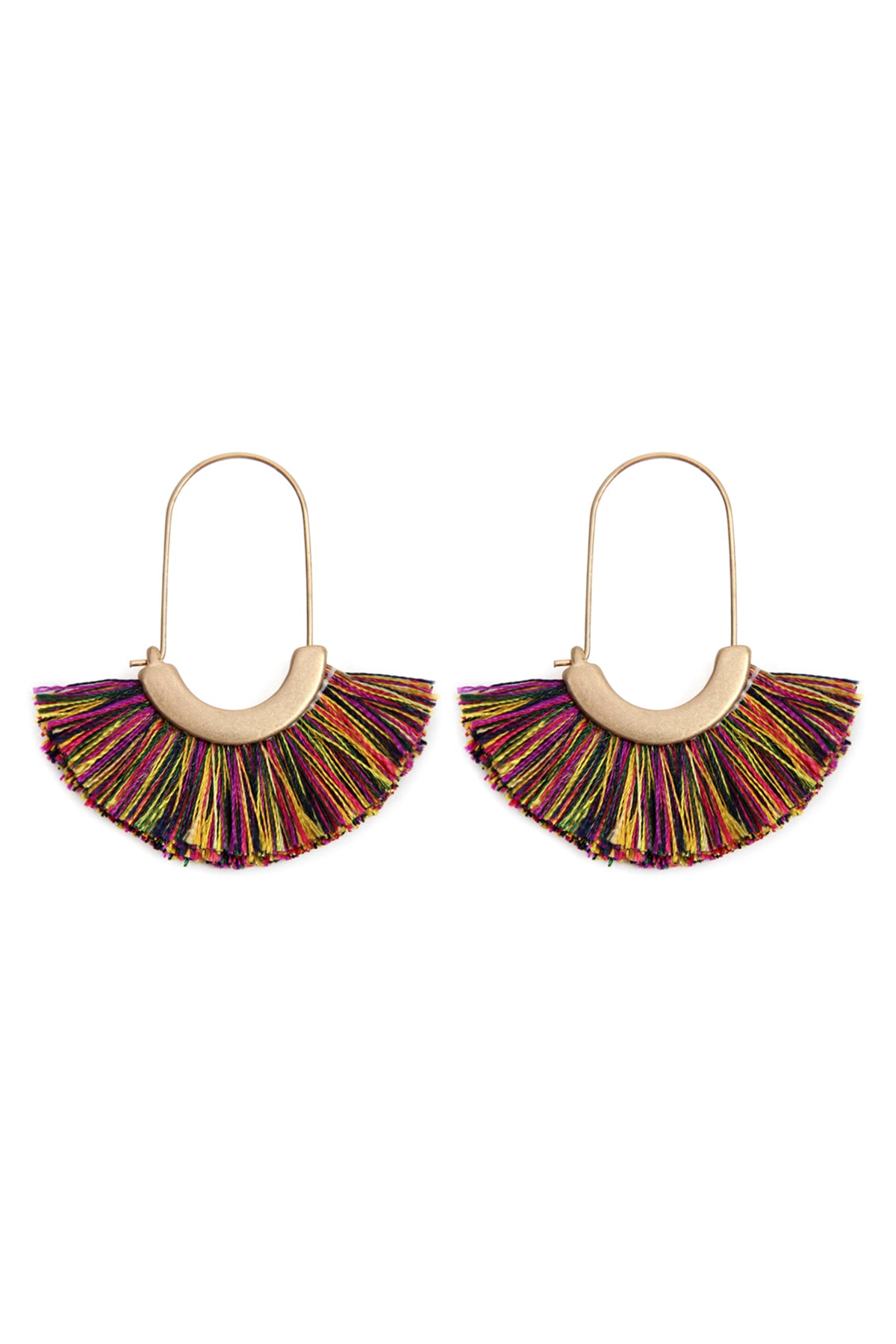 Mint Fan Shape Drop Hoop Earrings / 1PAIR