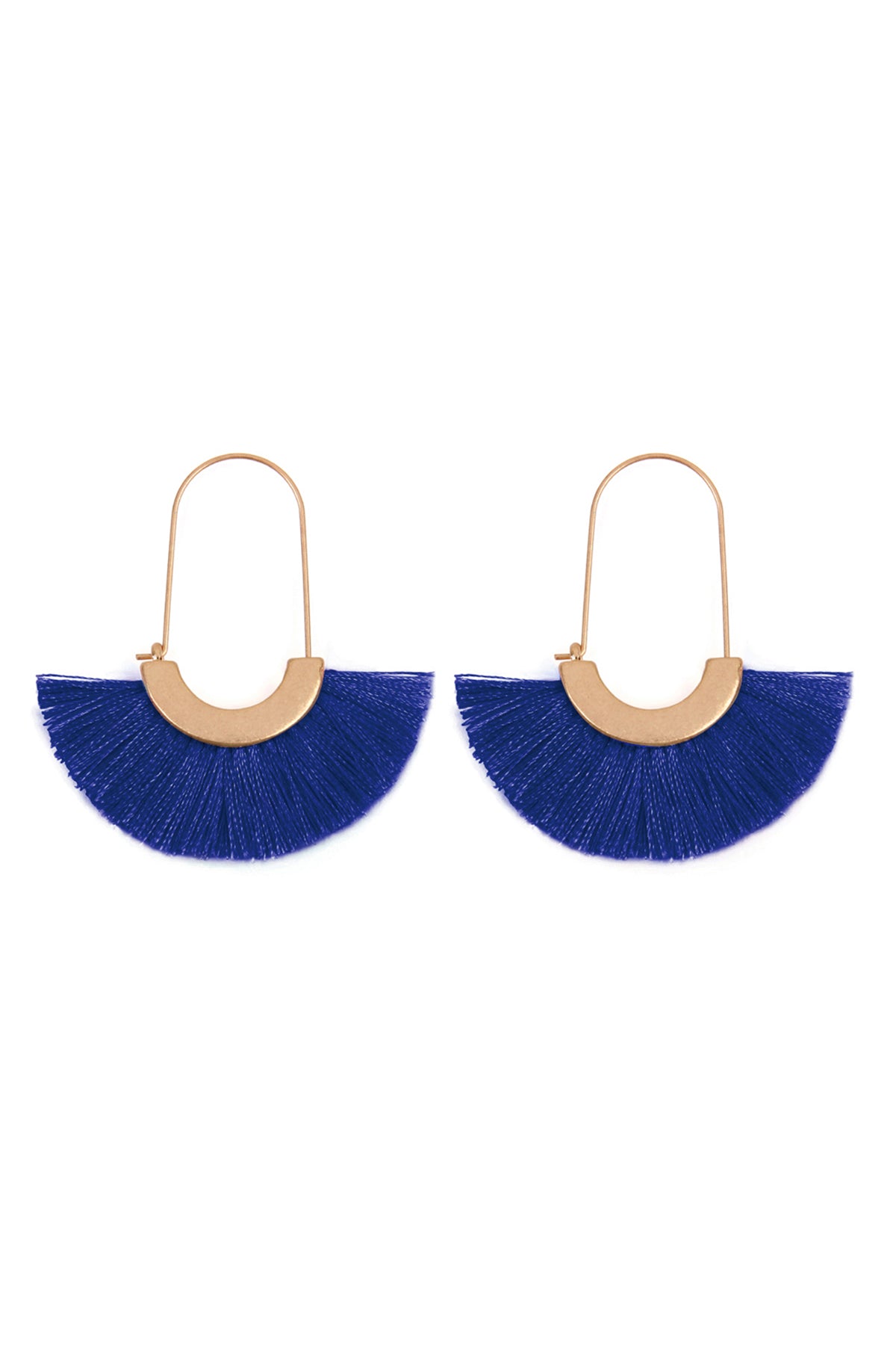 Mint Fan Shape Drop Hoop Earrings / 1PAIR