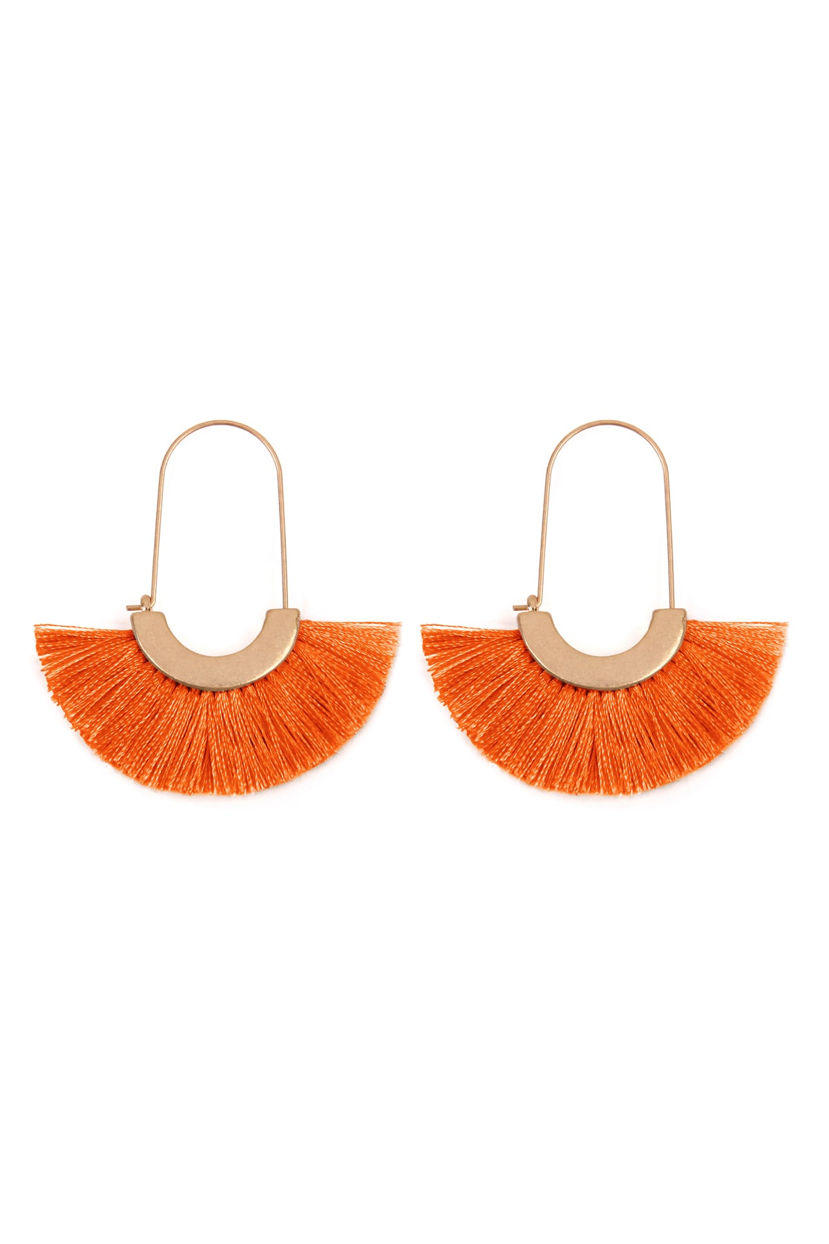 Mint Fan Shape Drop Hoop Earrings