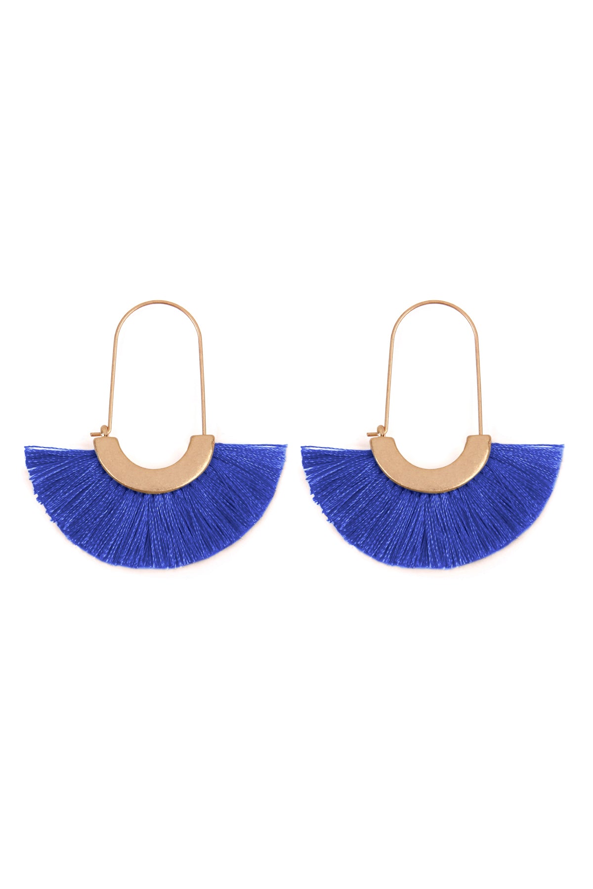 Mint Fan Shape Drop Hoop Earrings