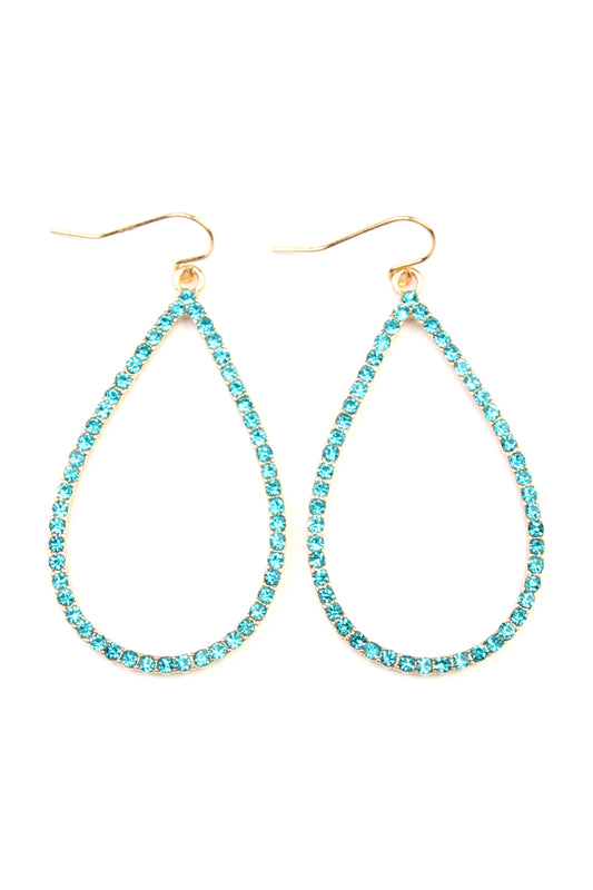 Rhinestone Teardrop Hook Earrings