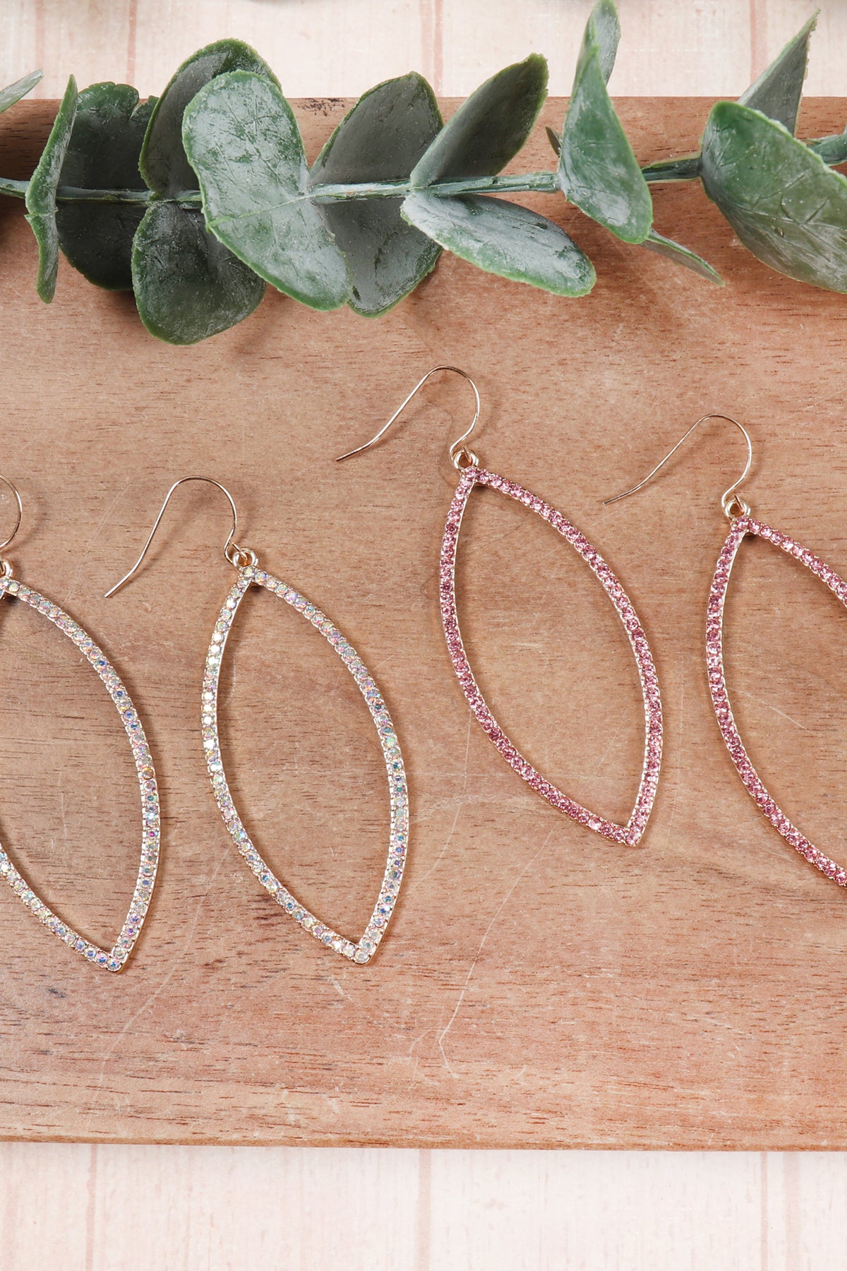 Open Marquise Rhinestone Earrings
