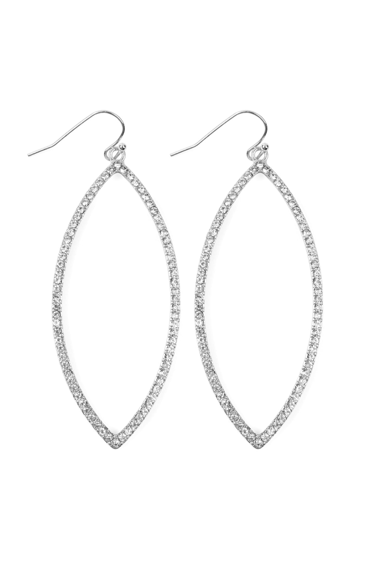 Open Marquise Rhinestone Earrings / 1PAIRS