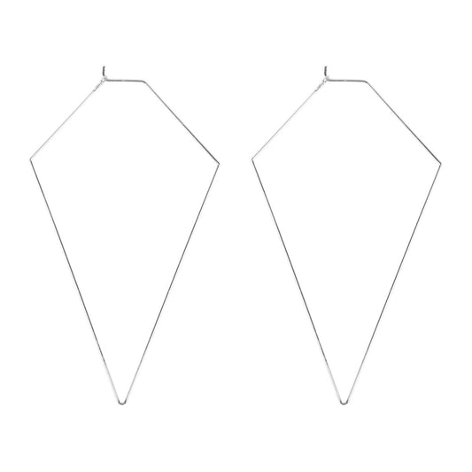 Silver Diamond Shape Wired Earrings