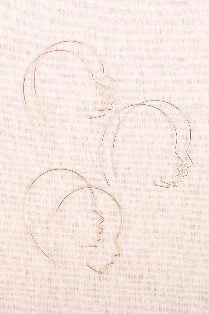 Side Face Wire Earrings