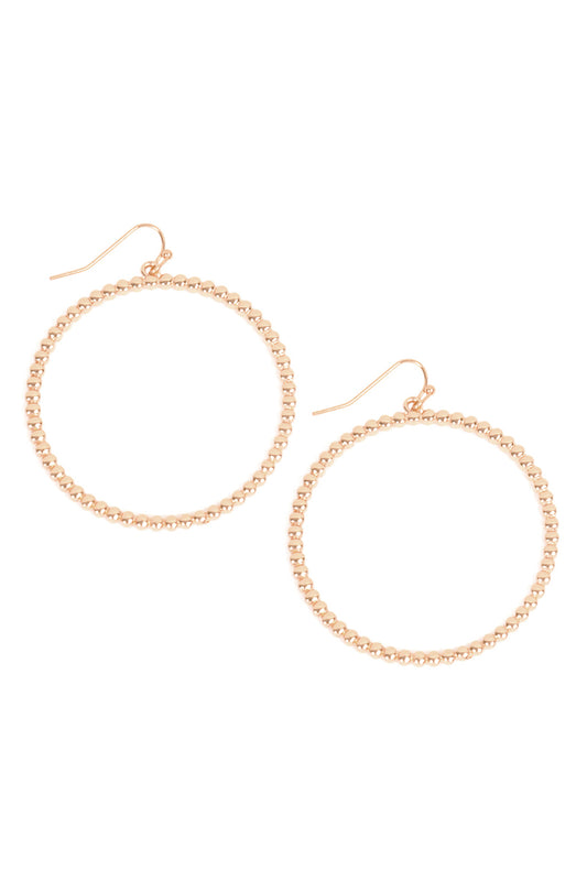 Round Textured Dangle Hook Earrings /6Pcs