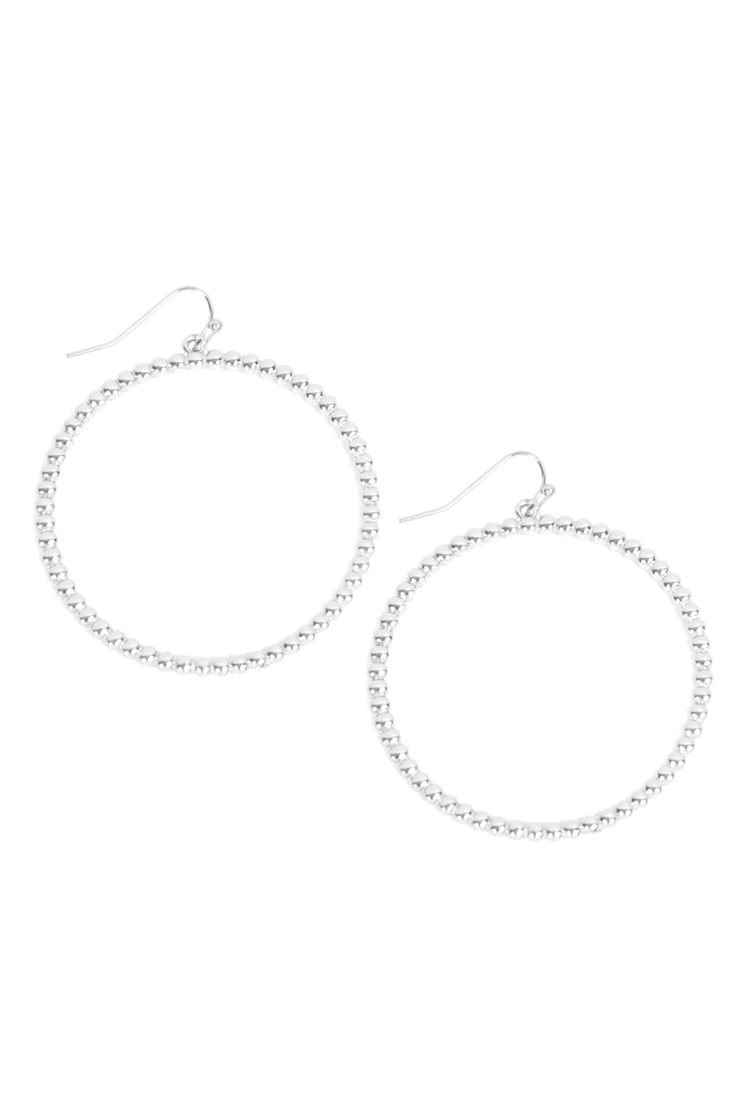 Round Textured Dangle Hook Earrings /6Pcs