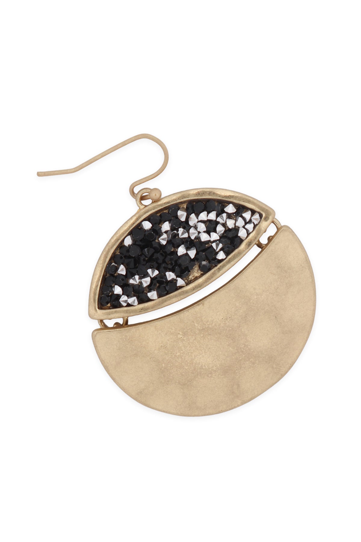 Gold Peach Faceted Glittery Round Dangle Hook Earrings