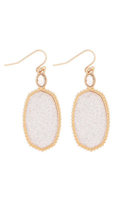 Faceted Drop Earrings SIlver /6Pairs