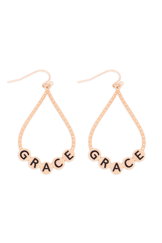 Grace Charm Teardrop Earrings Matte Gold