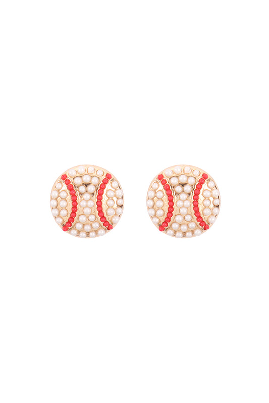 Sports Seed Bead Stud Earrings
