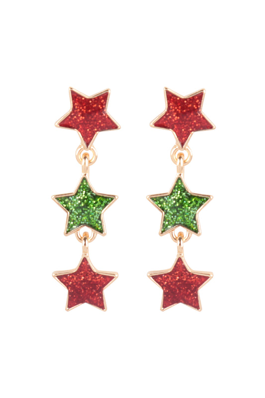 Christmas Santa, Snowman, Candy Cane, Post Set Earrings