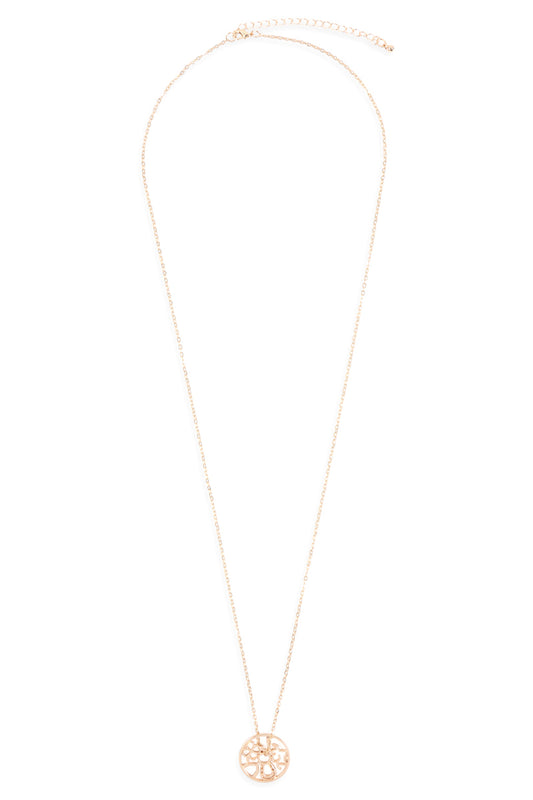 Round Cast Pendant Chain Necklace