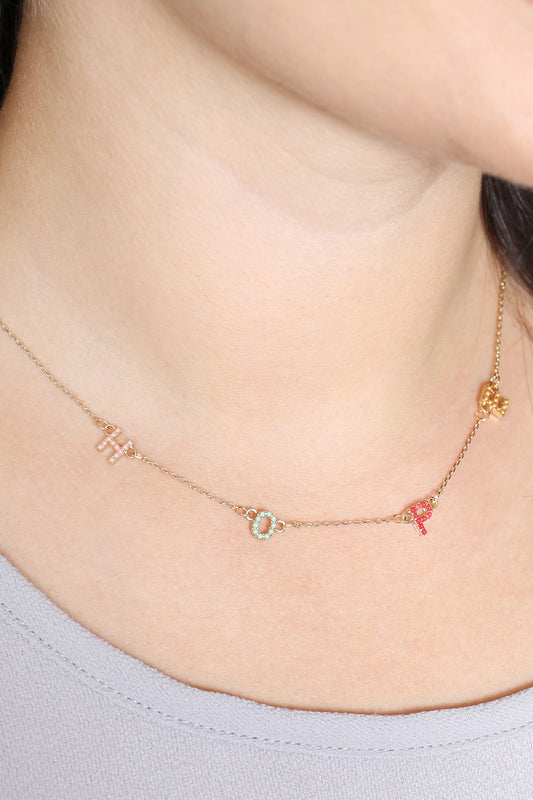 Hope Rhinestone Colored Stationary Necklace