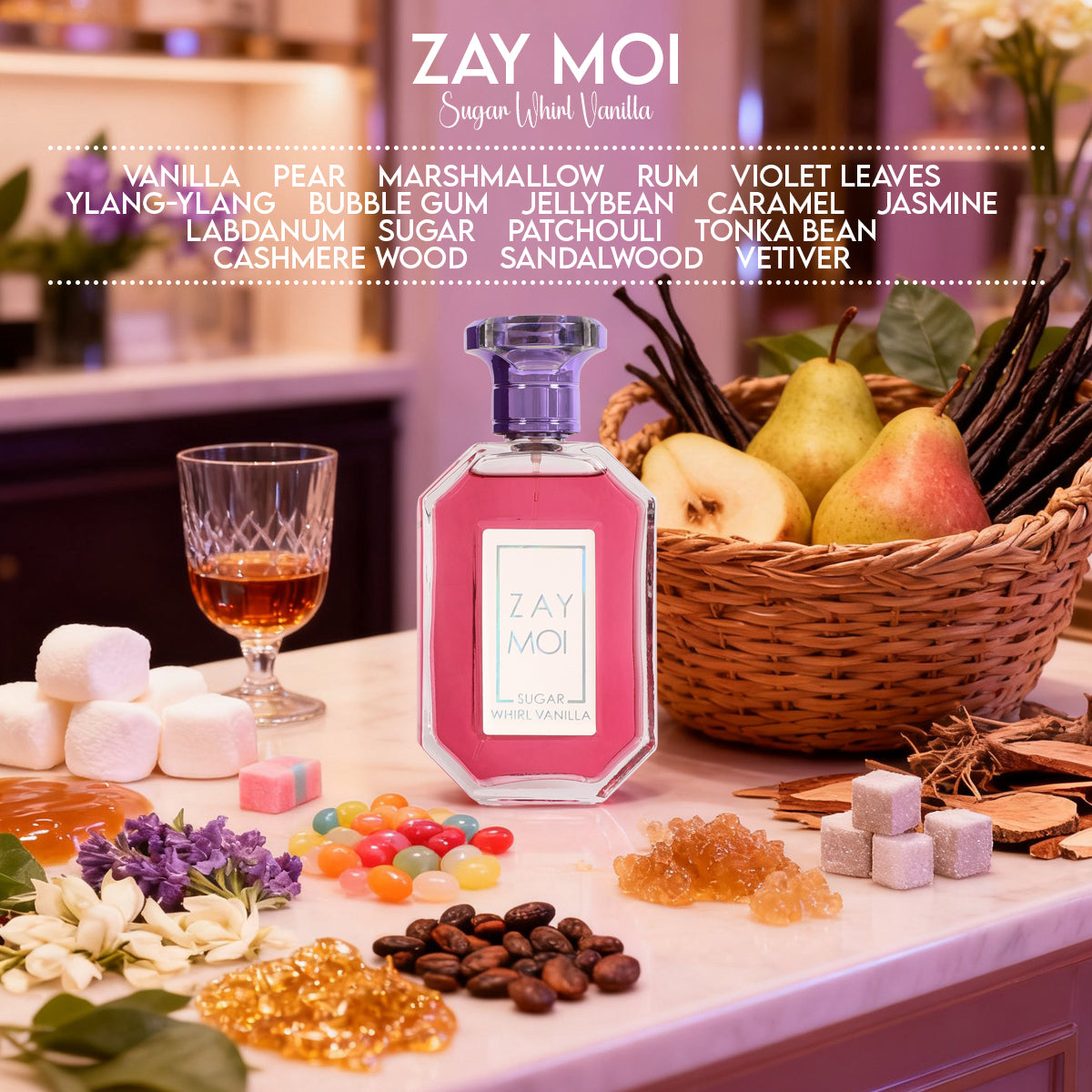 Zay Moi Sugar Whirl Vanilla  Spray Perfume Eau De Parfum For Women - 100ML/3.4FL.OZ./3PCS