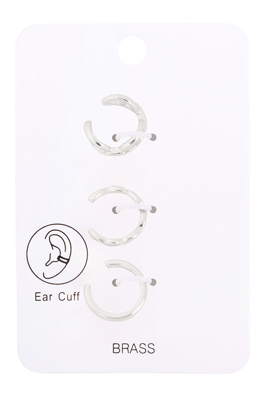 Chain Set No Piercing Ear Cuff Silver