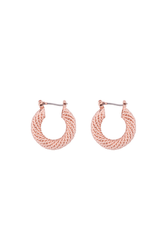 Textured Hoop Latch Earrings