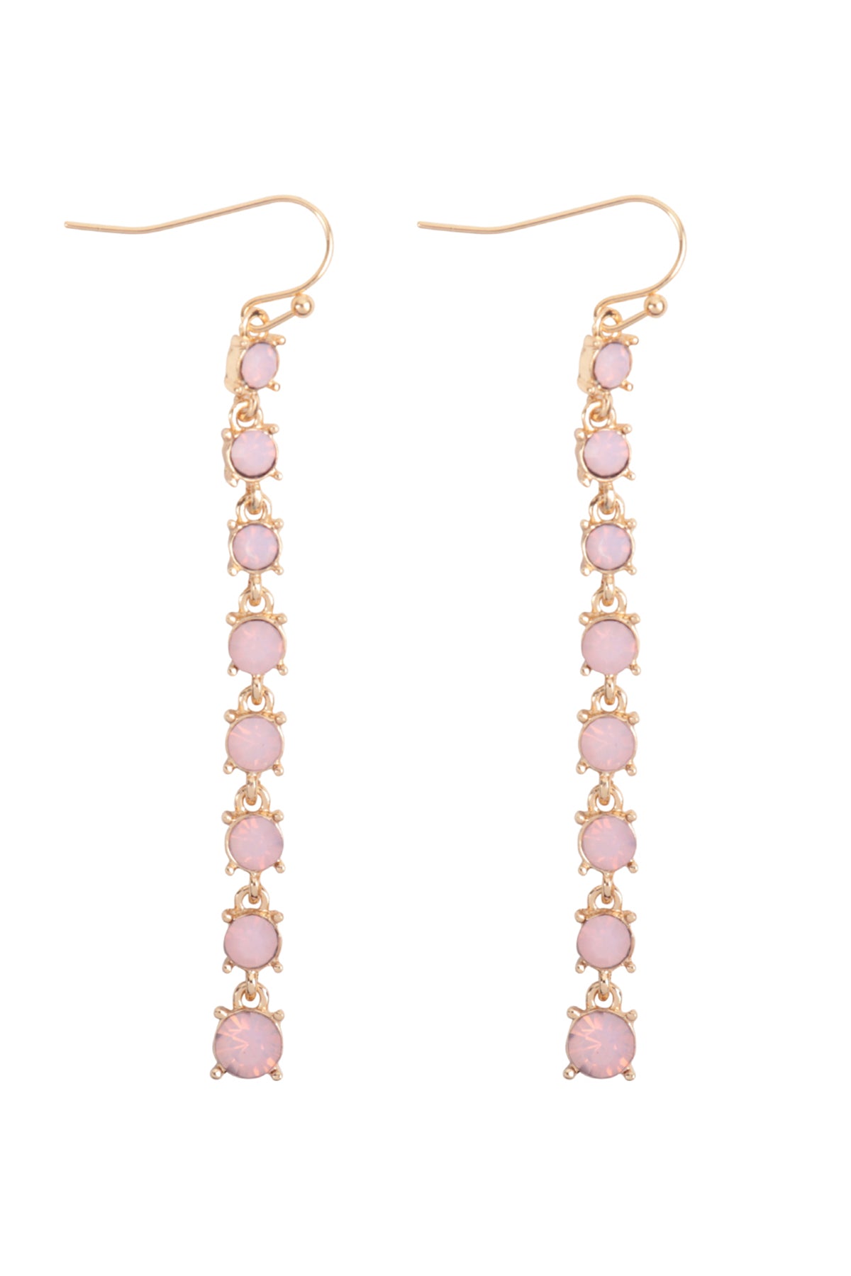 Rhinestone Linear Drop Hook Earrings